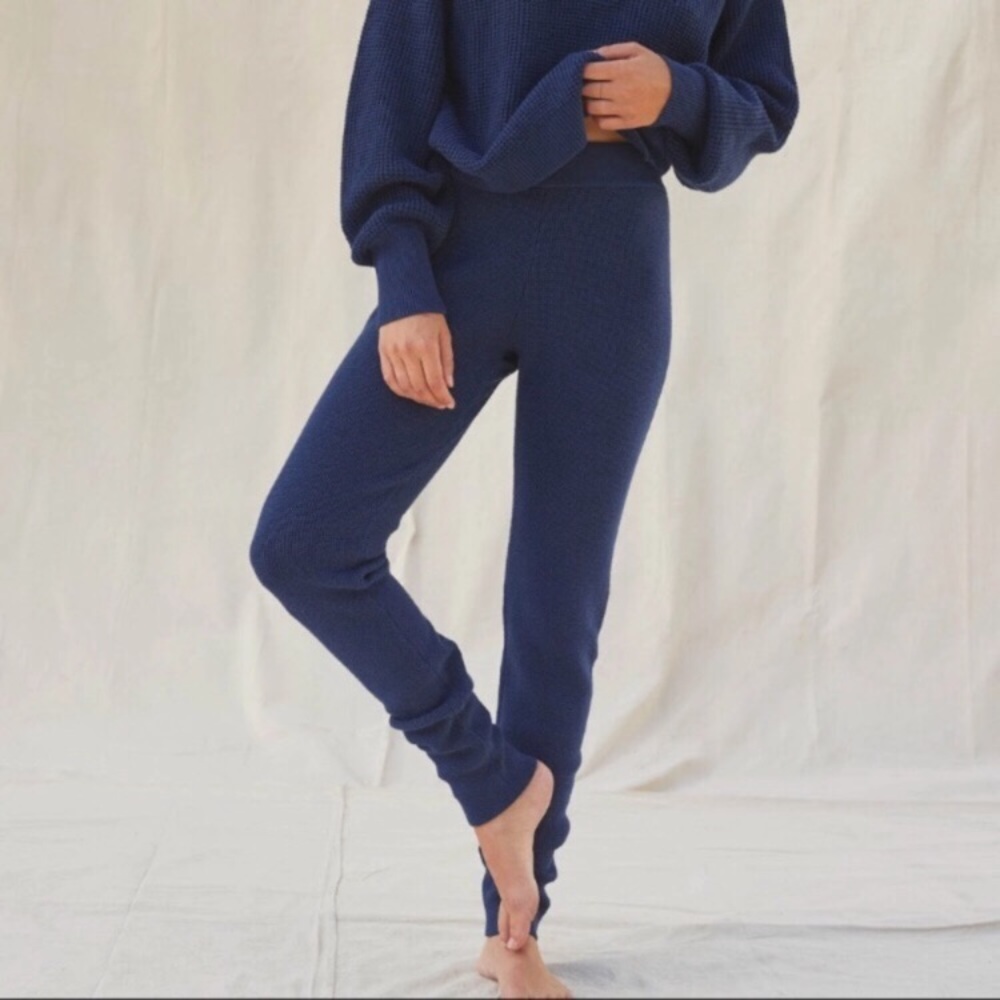 Lunya Cozy Cotton Silk Waffle Knit Slim Pant